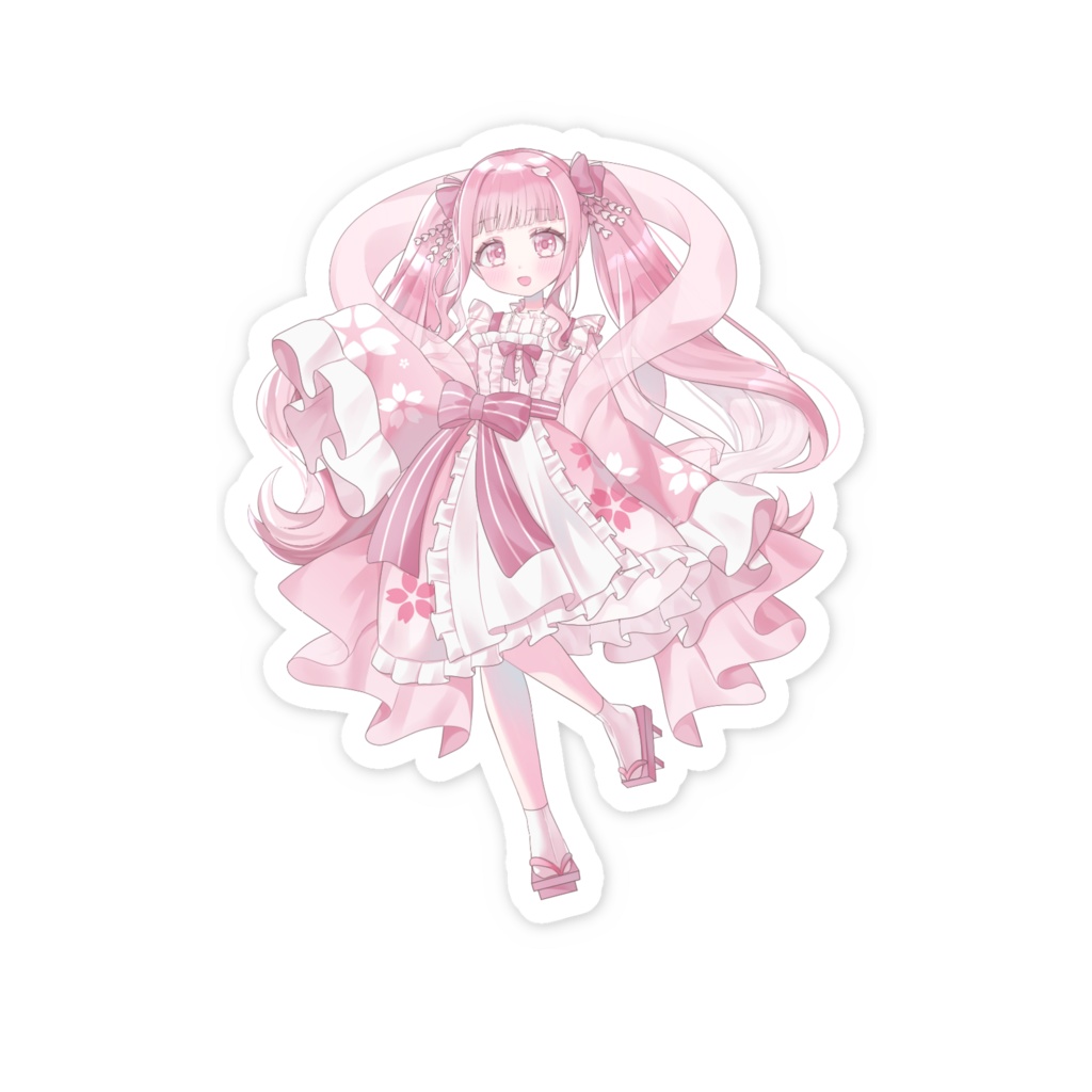 夜桜うにスマホステッカー通常バージョン