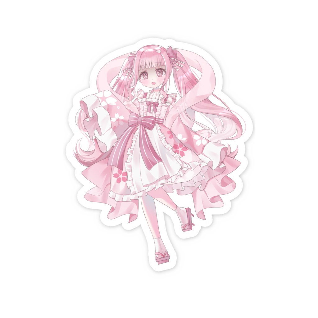 夜桜うにスマホステッカーぐるぐるバージョン