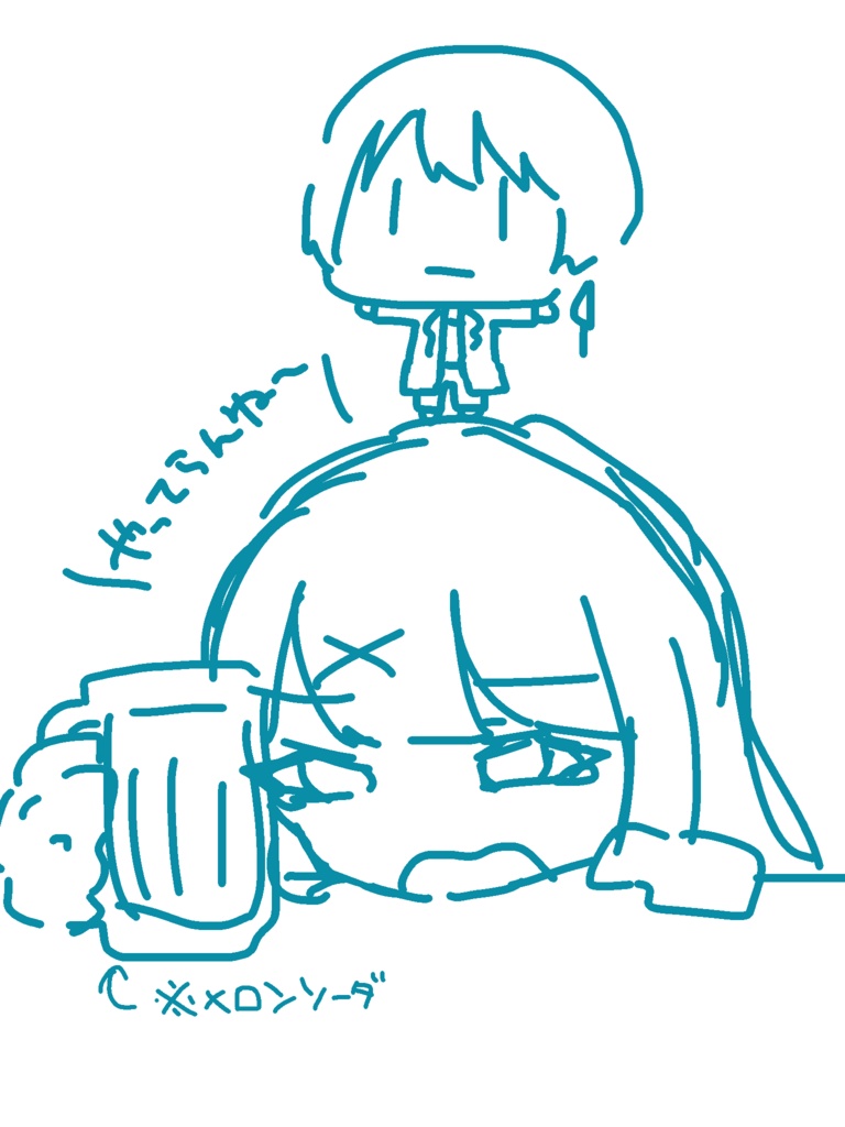 やけくそあめちの上に乗るちびえの