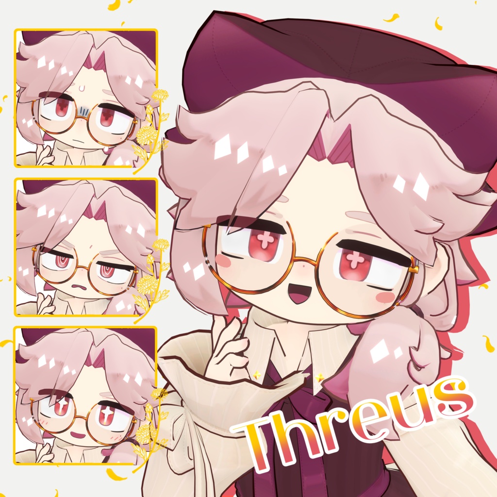 【スレウス追加対応!】✨アニメーション付き✨Petal Glow Eye Texture【7アバター対応】
