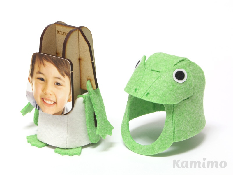 動物のフォトフレーム組み立てキット フェルトのキグルミ〜 カエル