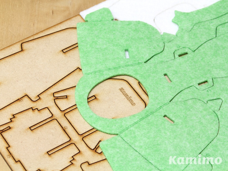 動物のフォトフレーム組み立てキット フェルトのキグルミ〜 カエル