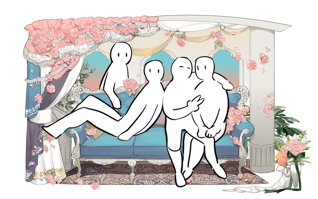 【TRPG】春色うちよそソファ【立ち絵用】