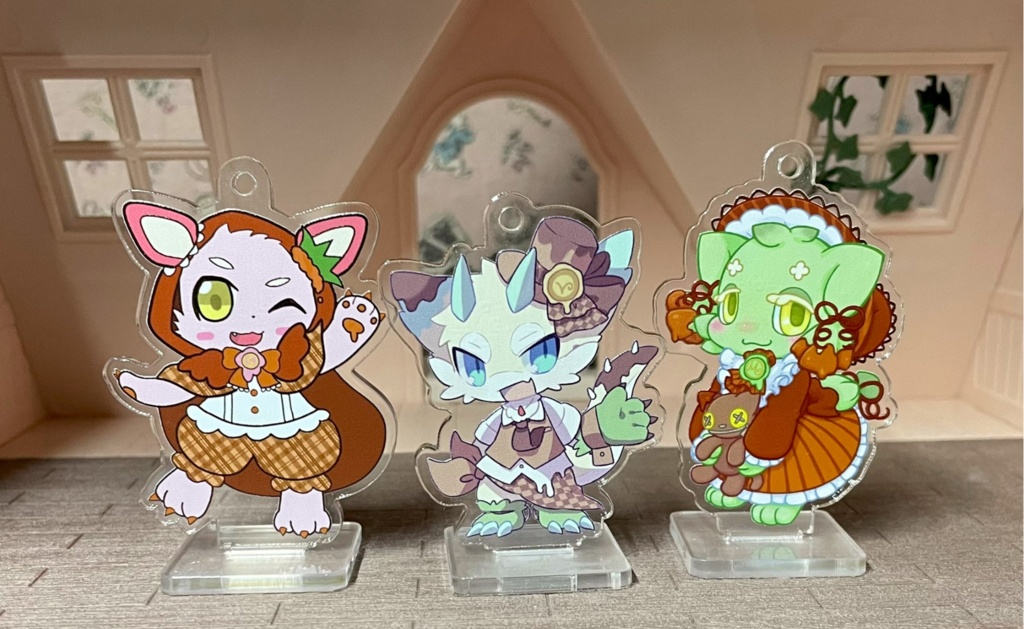 【とりぷるあいす】チョコレートアクリルキーホルダー(スタンド付き)