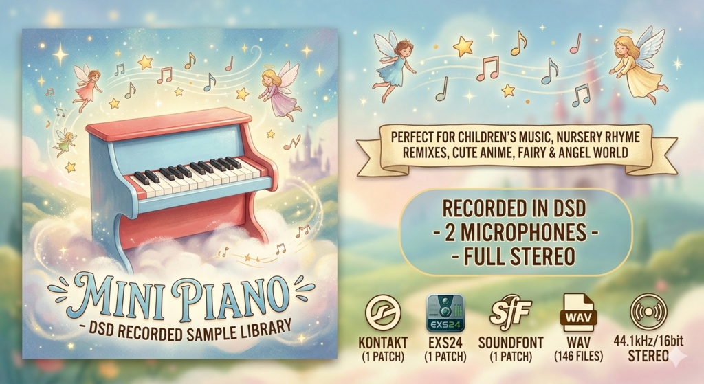 トイピアノ ToyPiano  サンプルパック　DTM用 KONTAKT/SOUNDFONT/WAV/EXS24　DSD録音