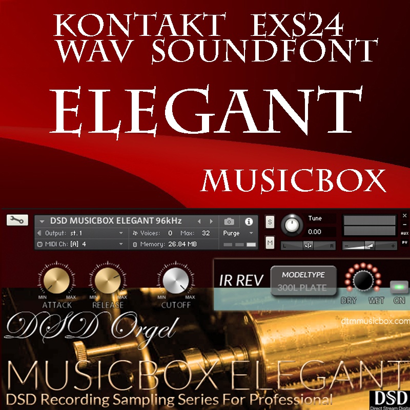 MUSIC BOX for KONTAKT/SOUNDFONT/WAV/EXS24/プレミアム4セット オルゴール音源 日本製『GOLD』『DIAMOND』スイス製『CRYSTAL』『ELEGANT』サンプルパック /DSD録音/ハイレゾ/ お得セット◎売れてます◎
