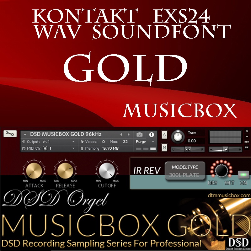 MUSIC BOX for KONTAKT/SOUNDFONT/WAV/EXS24/プレミアム4セット オルゴール音源 日本製『GOLD』『DIAMOND』スイス製『CRYSTAL』『ELEGANT』サンプルパック /DSD録音/ハイレゾ/ お得セット◎売れてます◎