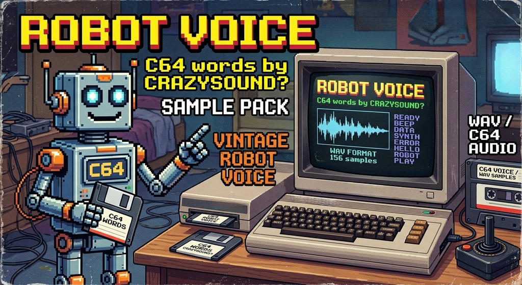 ロボットボイス　サンプルパック　C64 words by CRAZYSOUND?　WAV  ビンテージ・ロボットボイス
