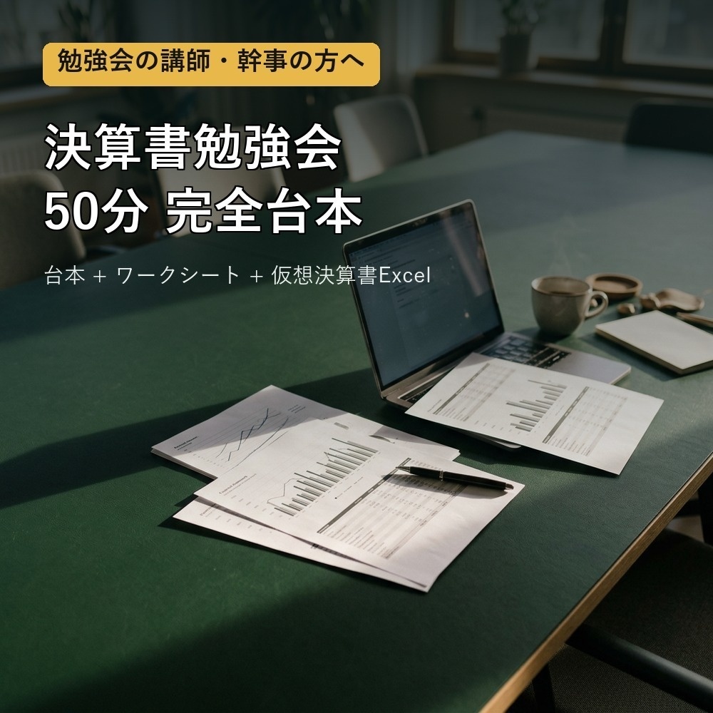 【勉強会講師・幹事向け】決算書勉強会 50分 完全台本|ワークシートと仮想決算書Excel付き