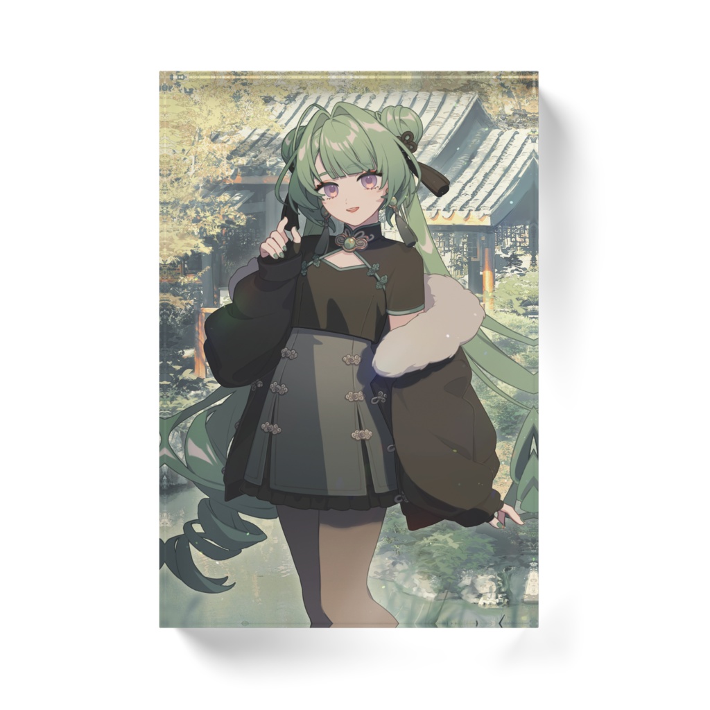 千草透花1周年記念グッズ(アクリルブロック,缶バッチ,アクリルフィギュア)