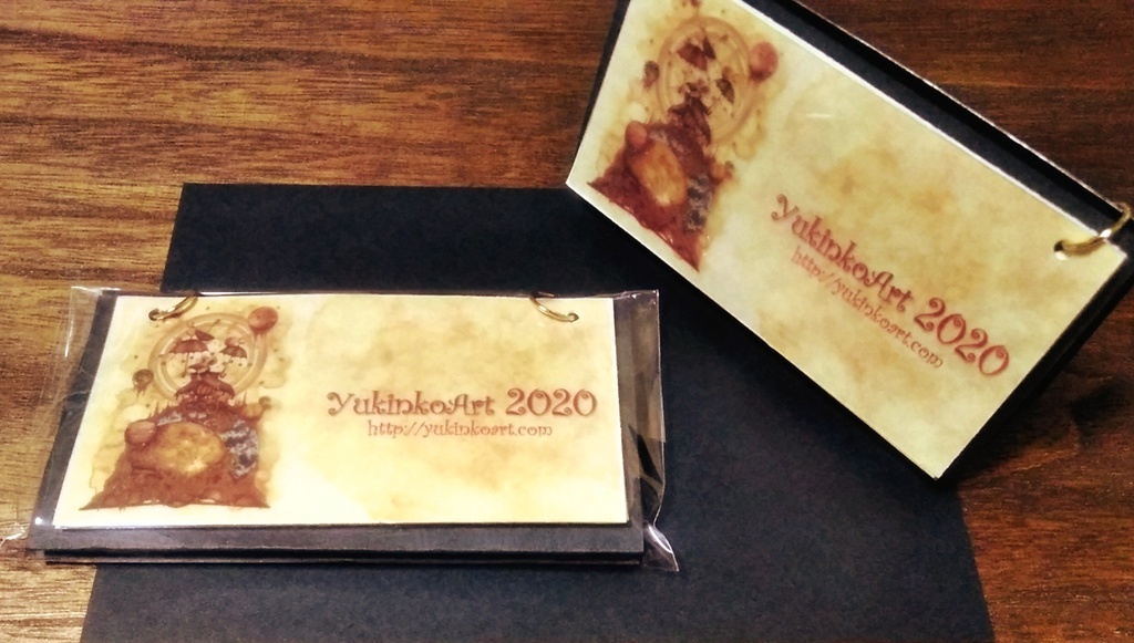 手のひらサイズ卓上ミニカレンダー2020黒