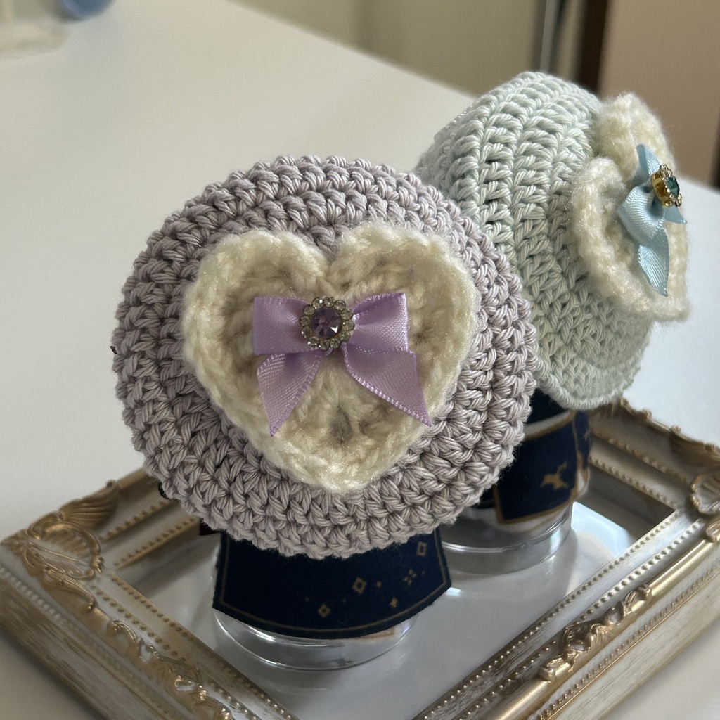 【10cmぬい用】冬限定 ふんわりハートのベレー帽