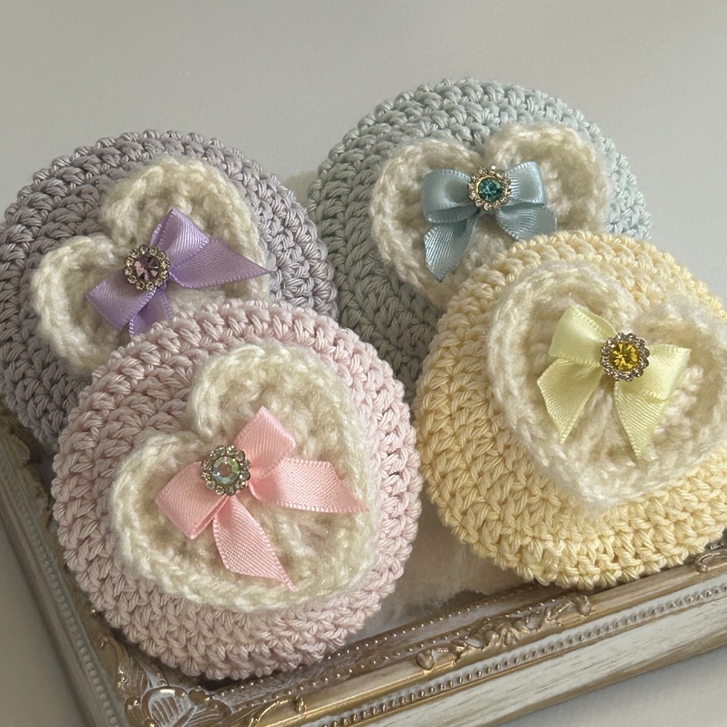 【10cmぬい用】冬限定 ふんわりハートのベレー帽