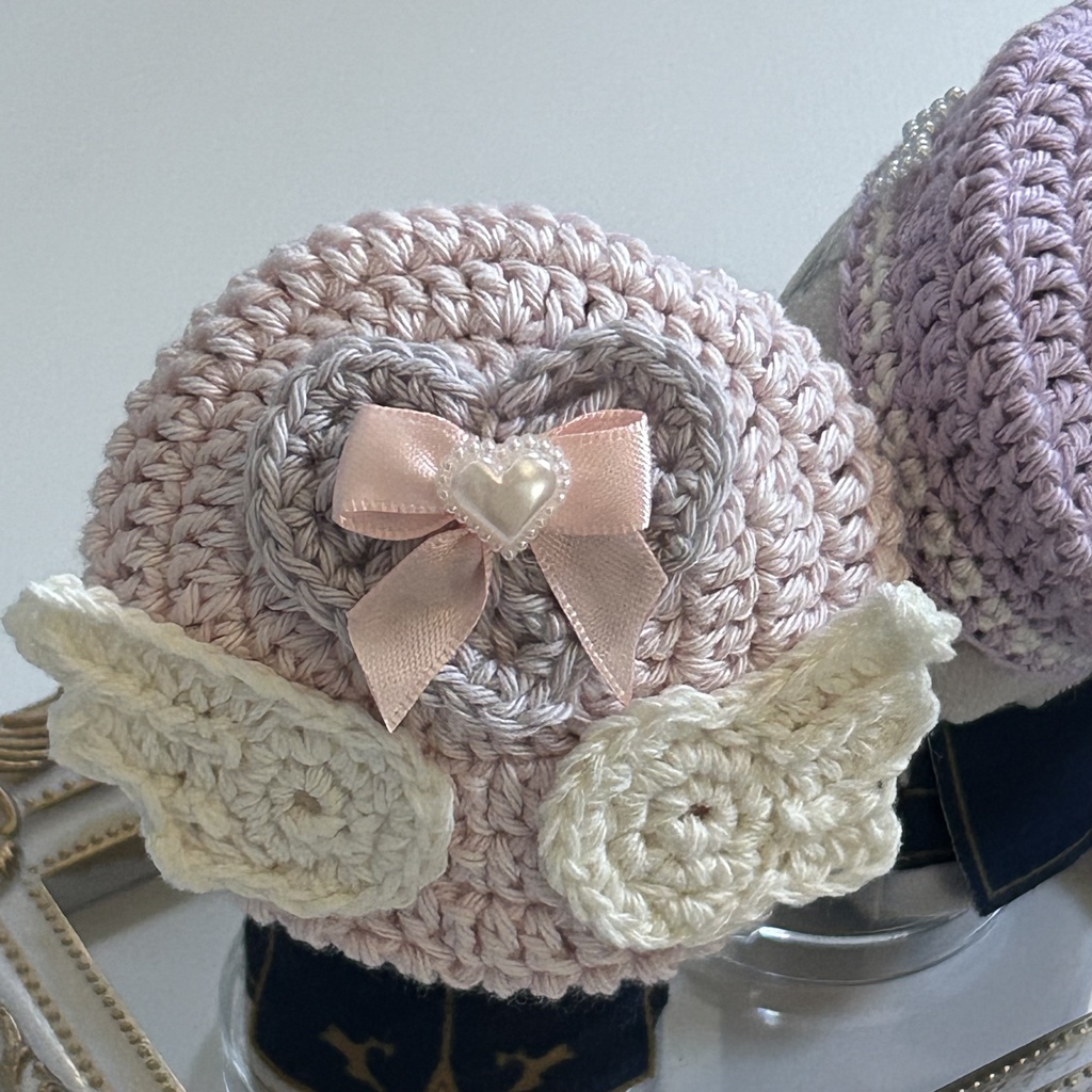 【10cmぬい】ハートリボンの天使ベレー帽