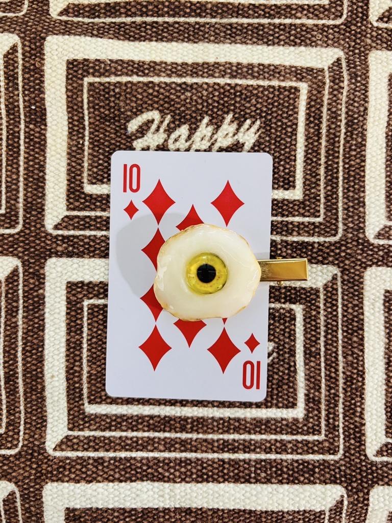 目玉焼きヘアクリップ（ダイヤ10）