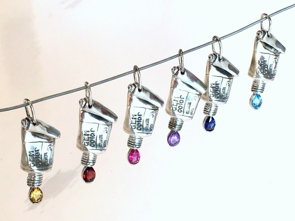 12GEM colors silver tube ペンダントトップ