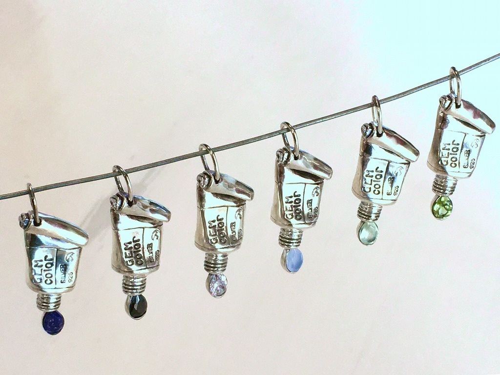 12GEM colors silver tube ペンダントトップ