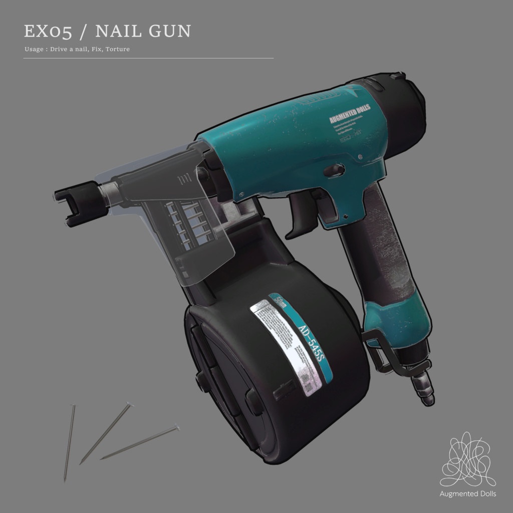 3Dモデル 『釘打ち機 / Nail gun』