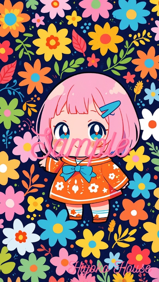 高画質スマホ壁紙 ｜可愛い女の子イラスト・girl (31)