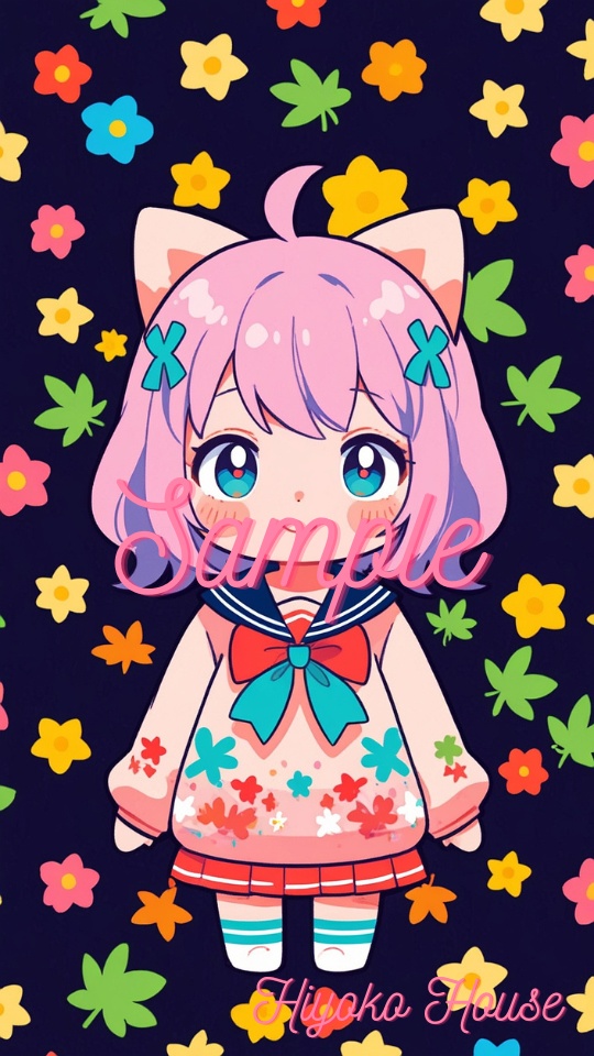 高画質スマホ壁紙 ｜可愛い女の子イラスト・girl (33)