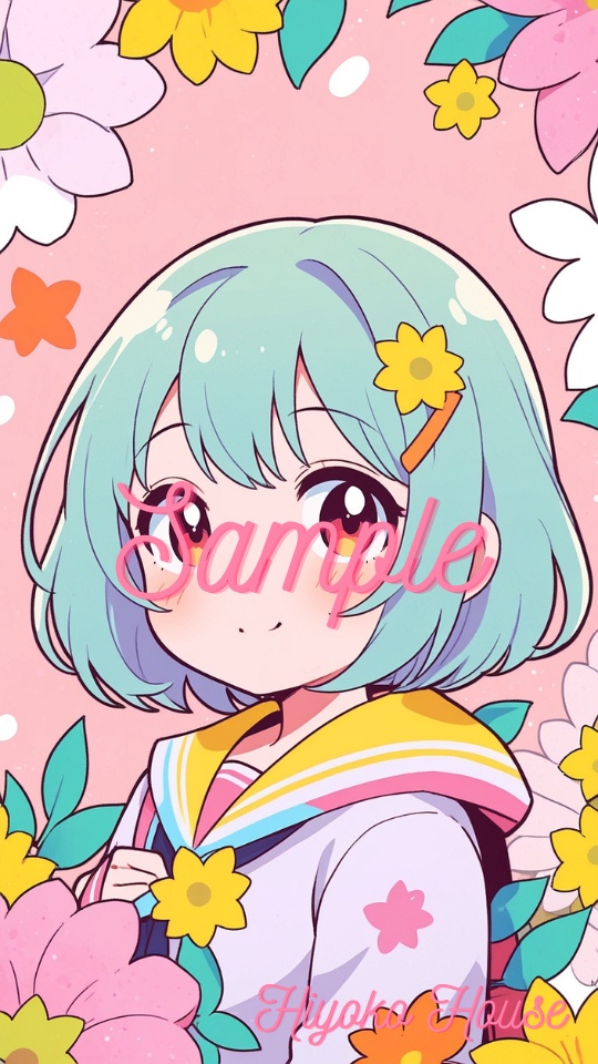 高画質スマホ壁紙 ｜可愛い女の子イラスト・girl (38)