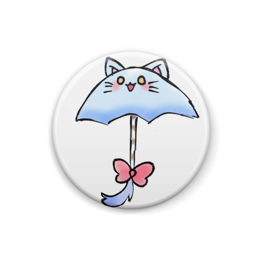 【オリジナル】猫傘缶バッジ