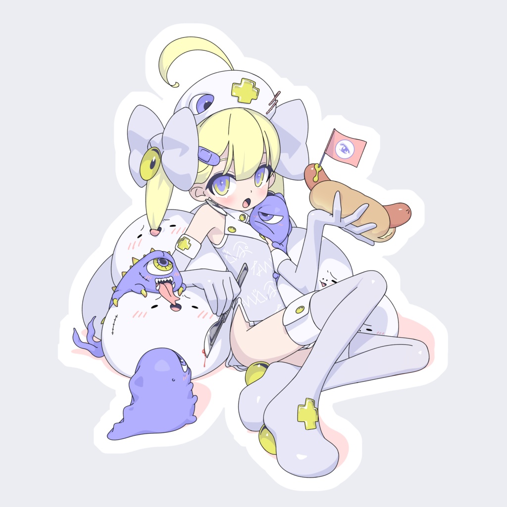 甘口ちゃん×なーどーぷステッカー(イラスト：にゃもふぇ)