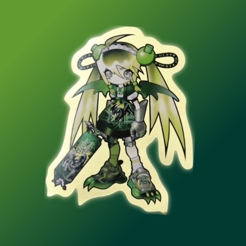 ドラゴンメイド_緑_ステッカー