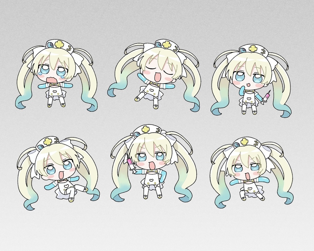 甘口ミクちびちびステッカー６枚入り（イラスト：犬プール）
