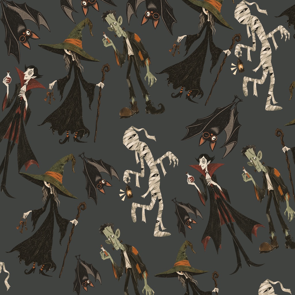 ハロウィン デジタルペーパー30枚セット|Halloween Collection|3デザイン x10枚|モンスターパターン、黒猫、水彩ヴィンテージ|デジタルペーパー・背景素材・壁紙・ラッピング・デジタル手帳
