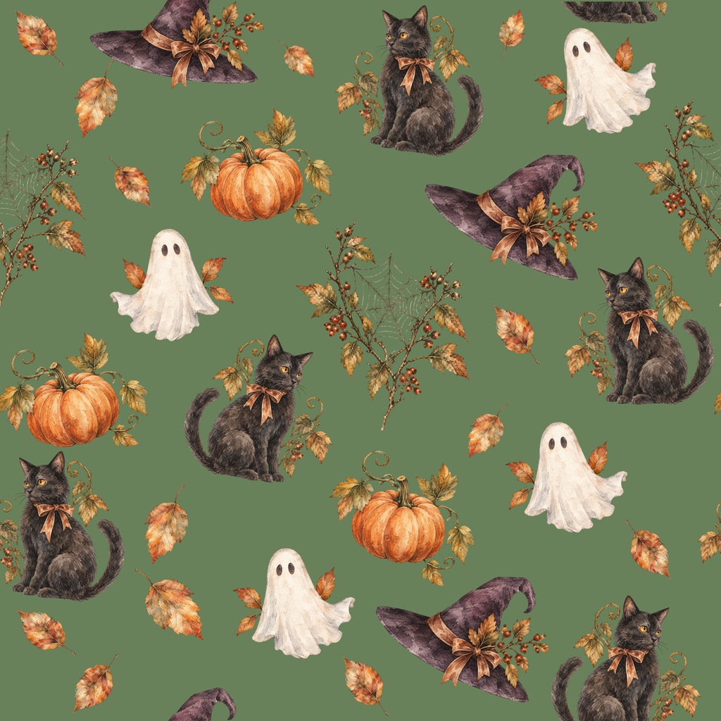 ハロウィン デジタルペーパー30枚セット|Halloween Collection|3デザイン x10枚|モンスターパターン、黒猫、水彩ヴィンテージ|デジタルペーパー・背景素材・壁紙・ラッピング・デジタル手帳