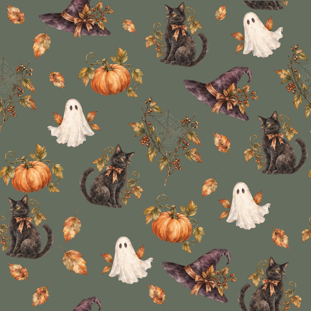 ハロウィン デジタルペーパー30枚セット|Halloween Collection|3デザイン x10枚|モンスターパターン、黒猫、水彩ヴィンテージ|デジタルペーパー・背景素材・壁紙・ラッピング・デジタル手帳