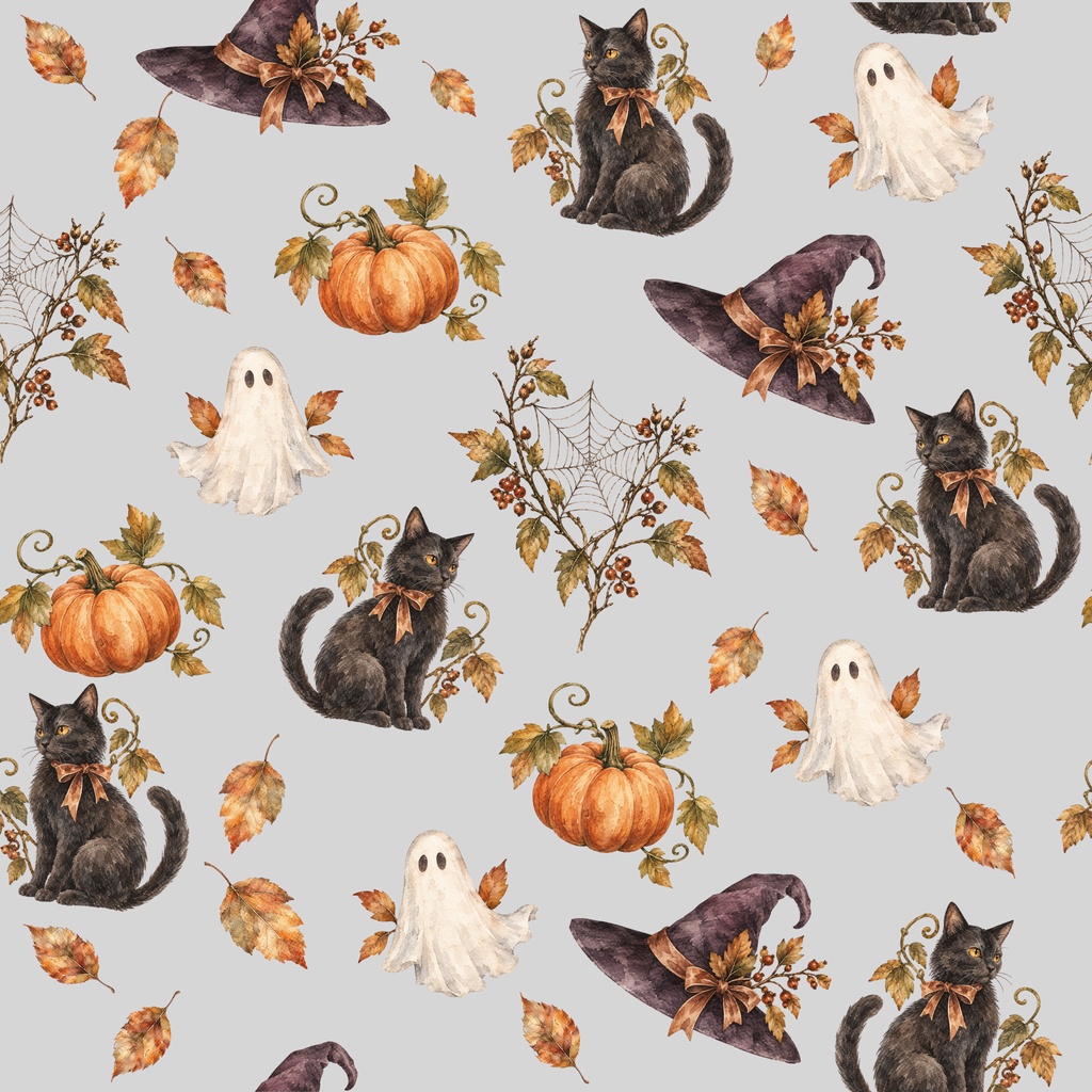 ハロウィン デジタルペーパー30枚セット|Halloween Collection|3デザイン x10枚|モンスターパターン、黒猫、水彩ヴィンテージ|デジタルペーパー・背景素材・壁紙・ラッピング・デジタル手帳
