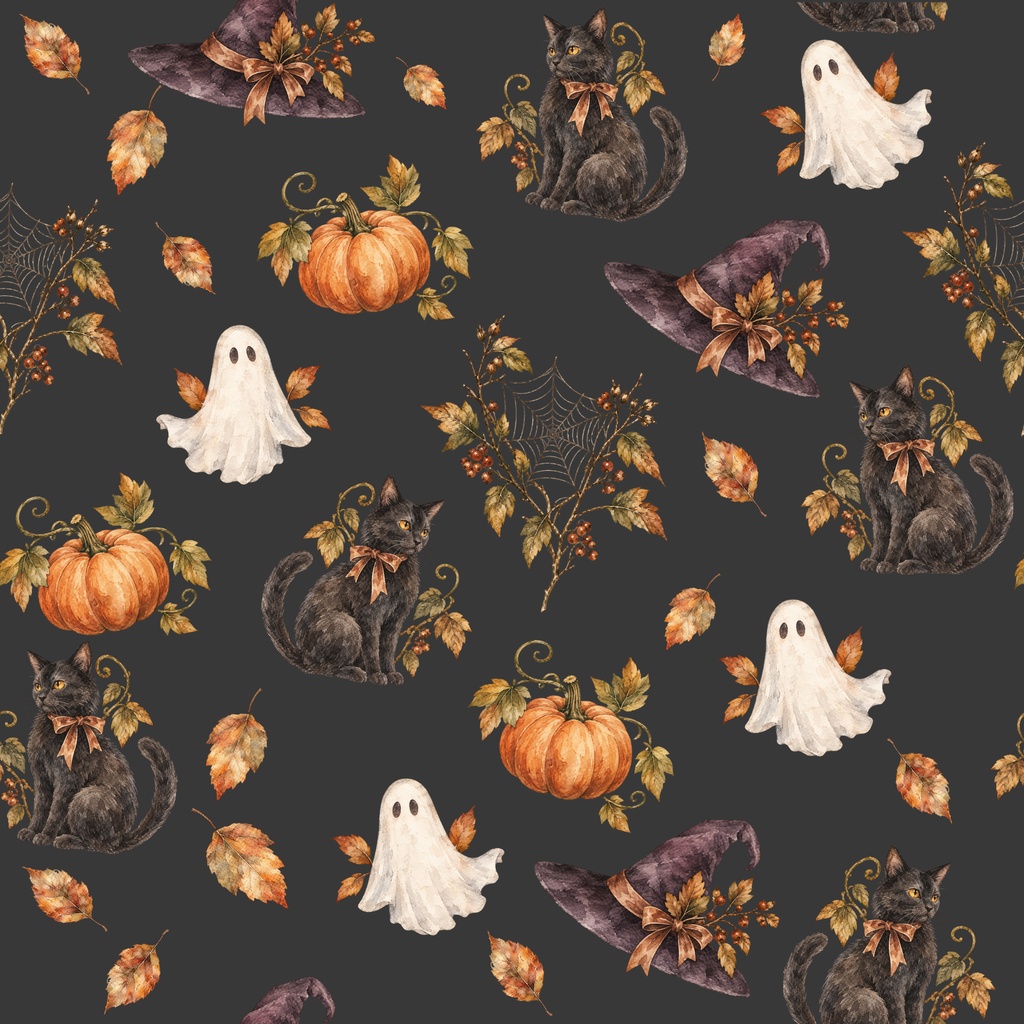 ハロウィン デジタルペーパー30枚セット|Halloween Collection|3デザイン x10枚|モンスターパターン、黒猫、水彩ヴィンテージ|デジタルペーパー・背景素材・壁紙・ラッピング・デジタル手帳