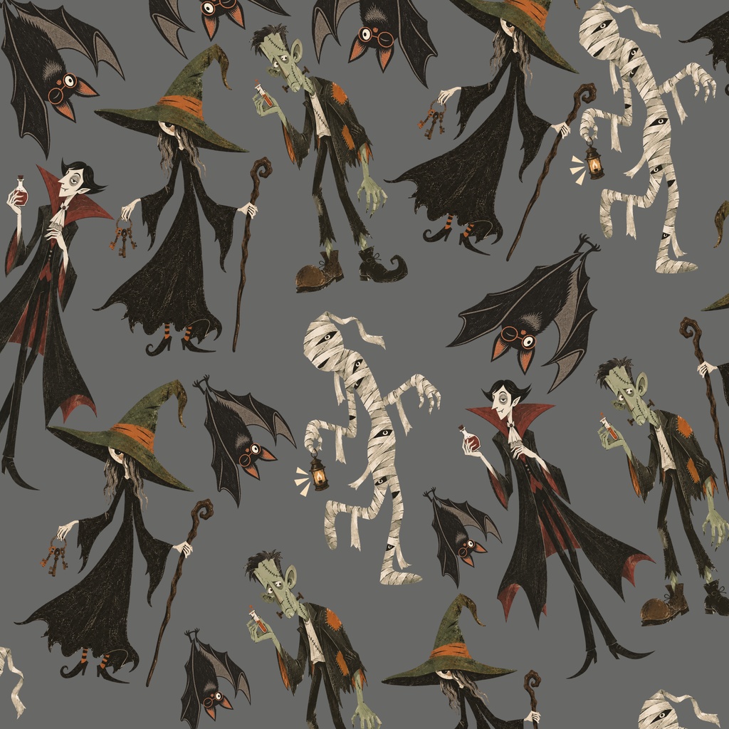 ハロウィン デジタルペーパー30枚セット|Halloween Collection|3デザイン x10枚|モンスターパターン、黒猫、水彩ヴィンテージ|デジタルペーパー・背景素材・壁紙・ラッピング・デジタル手帳