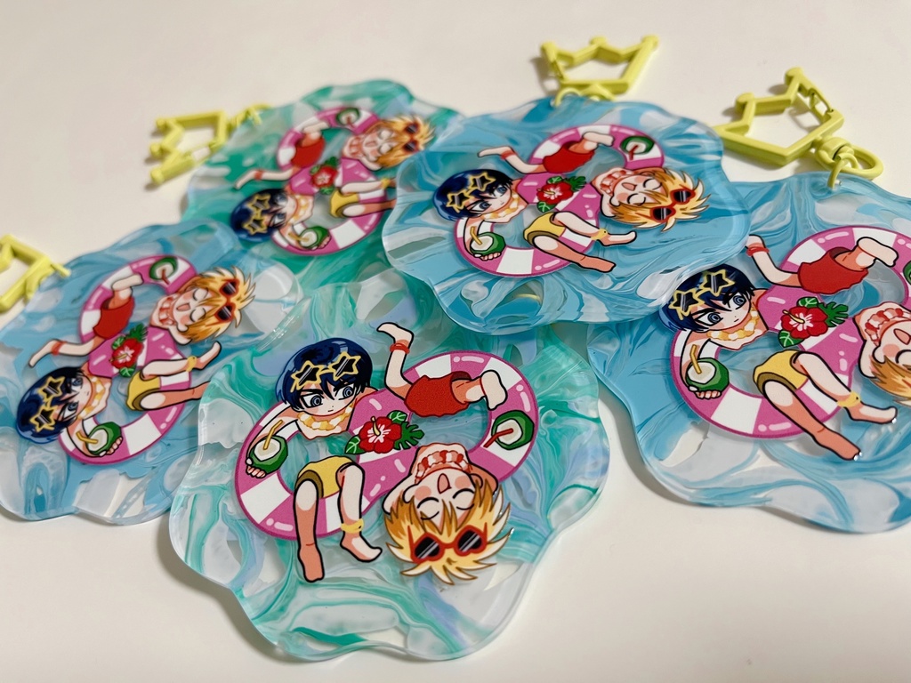 ぷかぷかバカンスアクリルキーホルダー