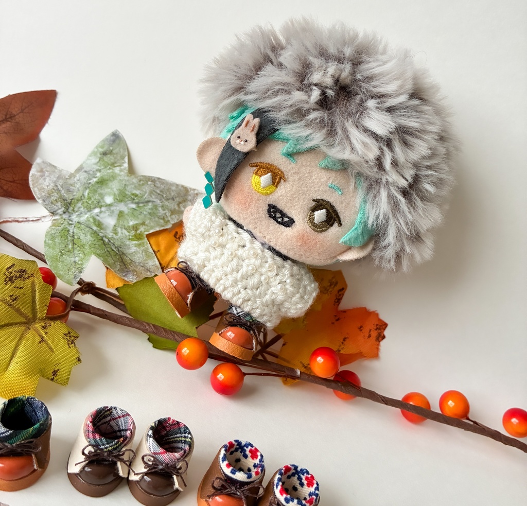 🌳森の小人ブーツ〜小人の友達ピン付き〜🍄🐻