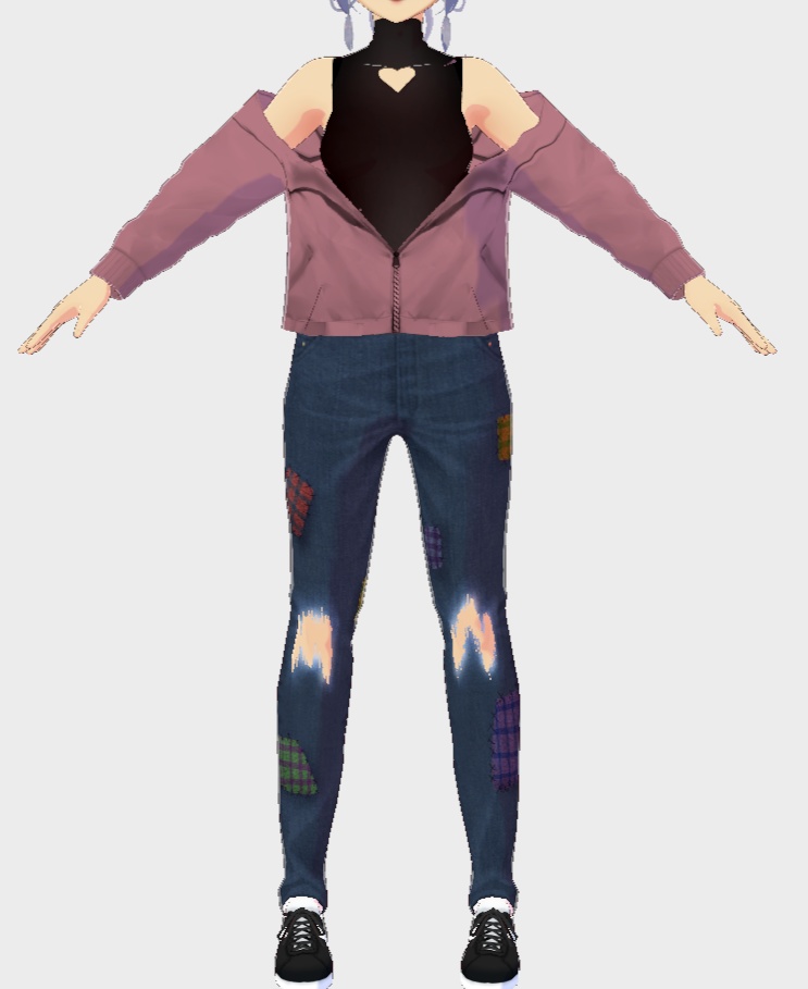 Patched ripped jeans 