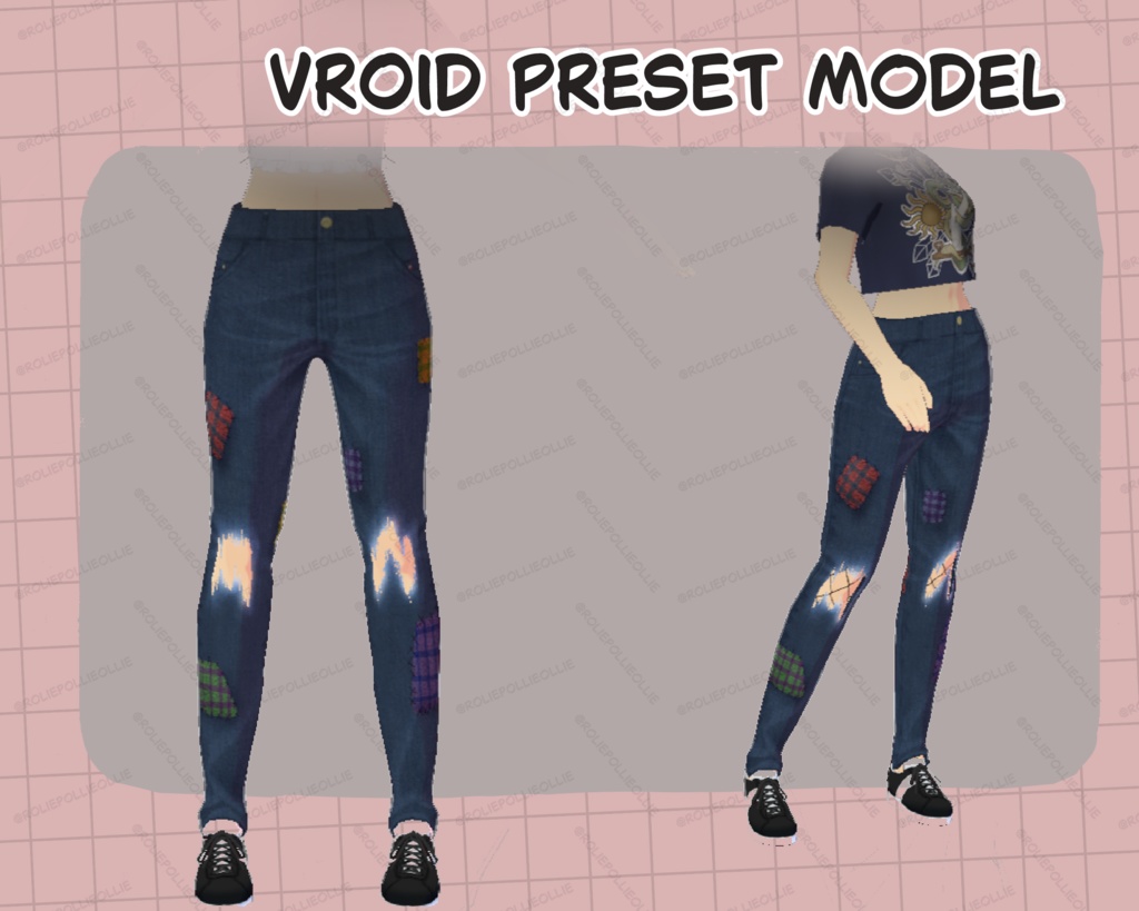 Patched Ripped Jeans