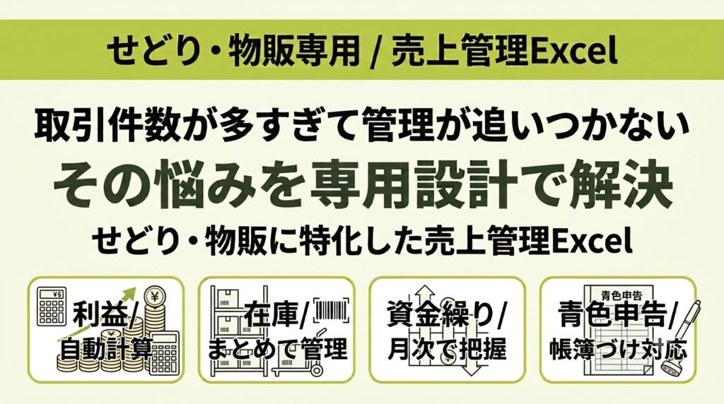 売上粗利管理帳簿 せどり・物販向けExcelテンプレ