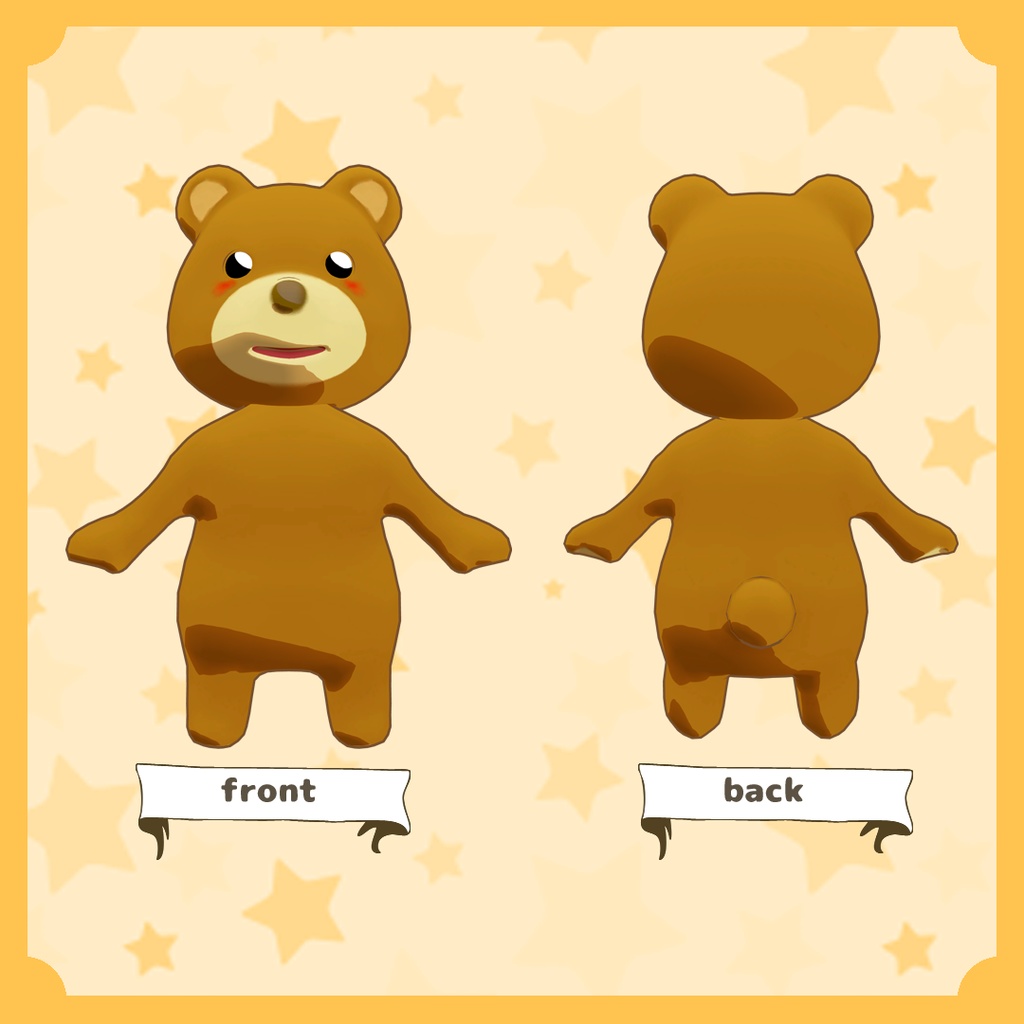 オリジナル3Dモデル:くまの子『むぐぅ』(Muguu)