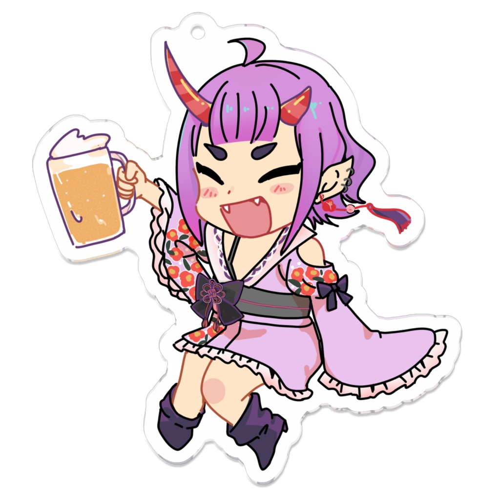 夜行椿アクリルキーホルダー