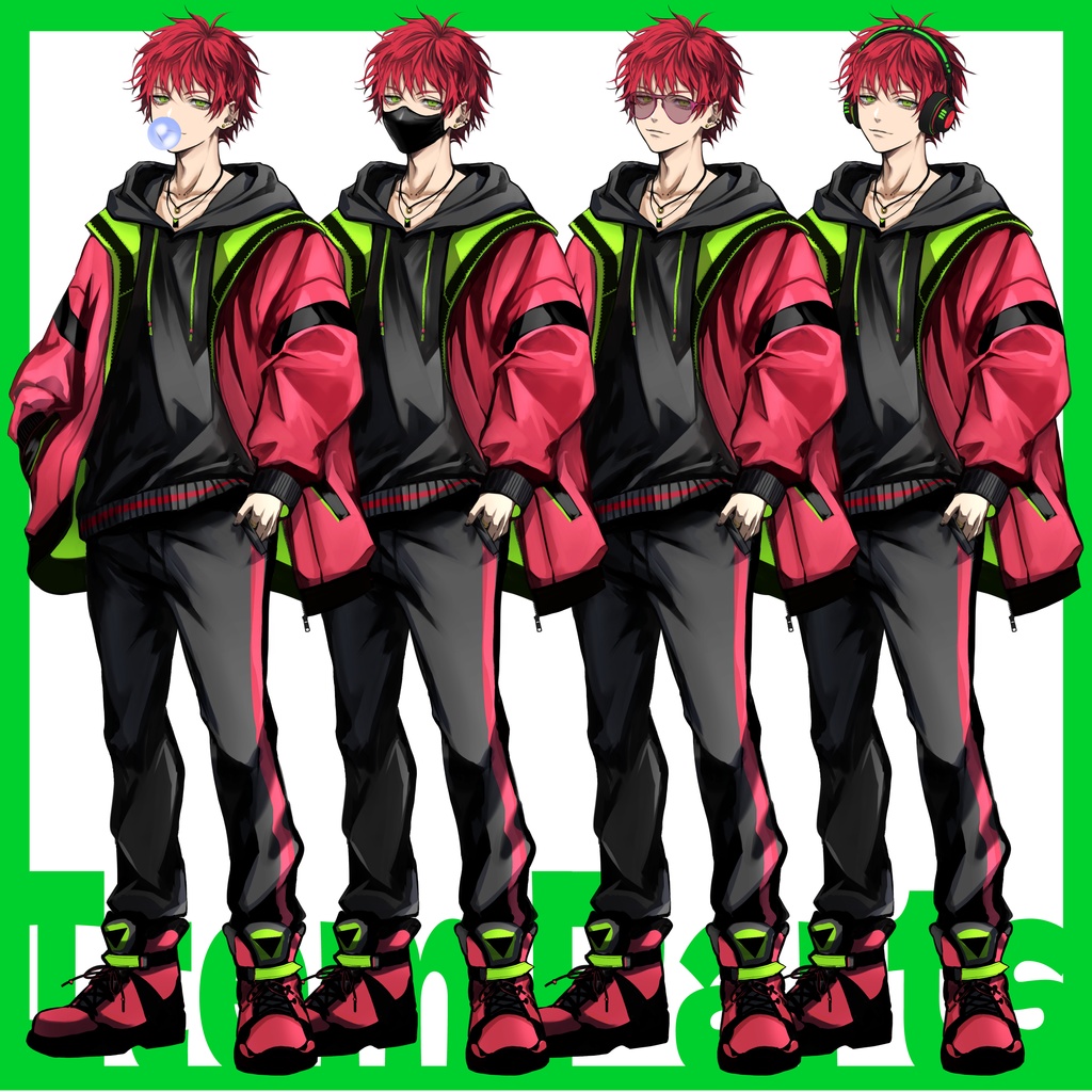 【立ち絵素材】赤髪男子