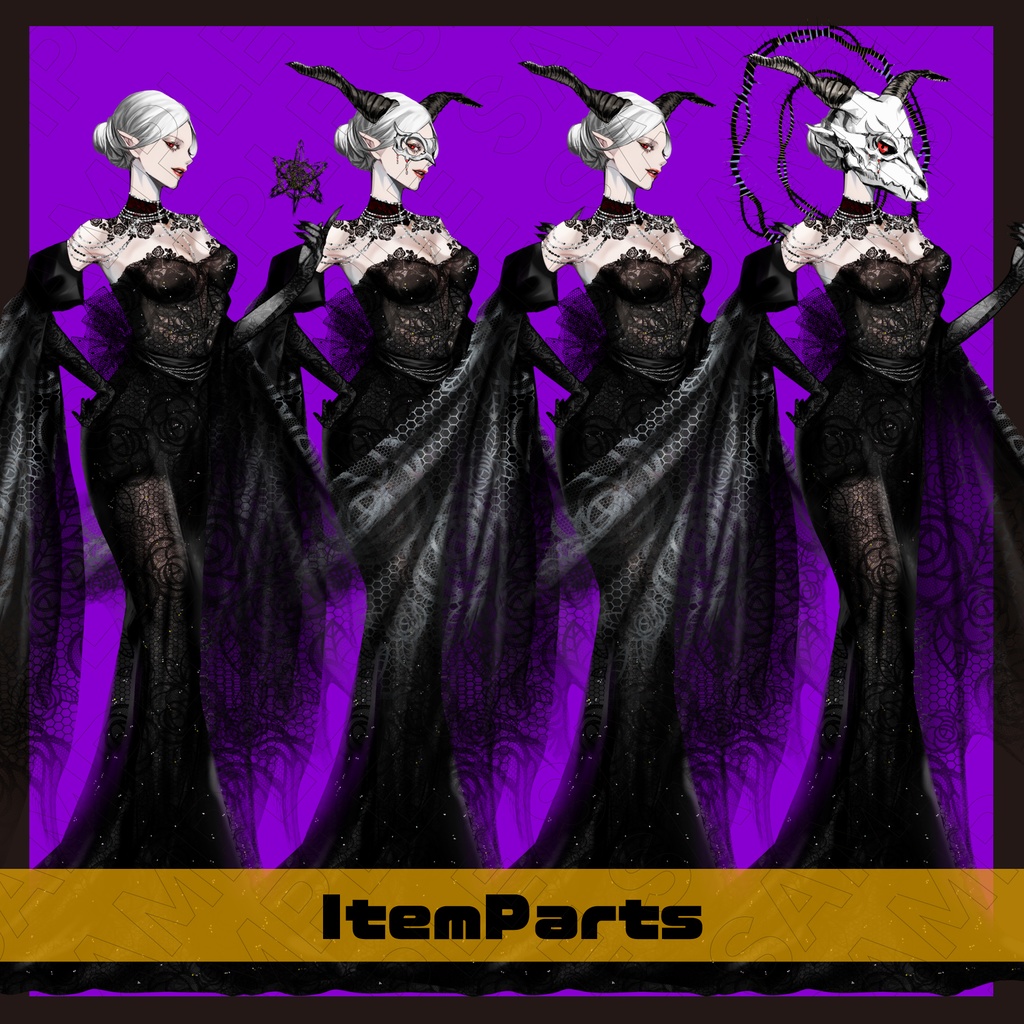 【立ち絵素材】ダークファンタジーなゴシック風女性
