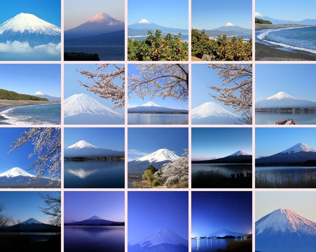 富士山と桜【写真】20枚 背景などに