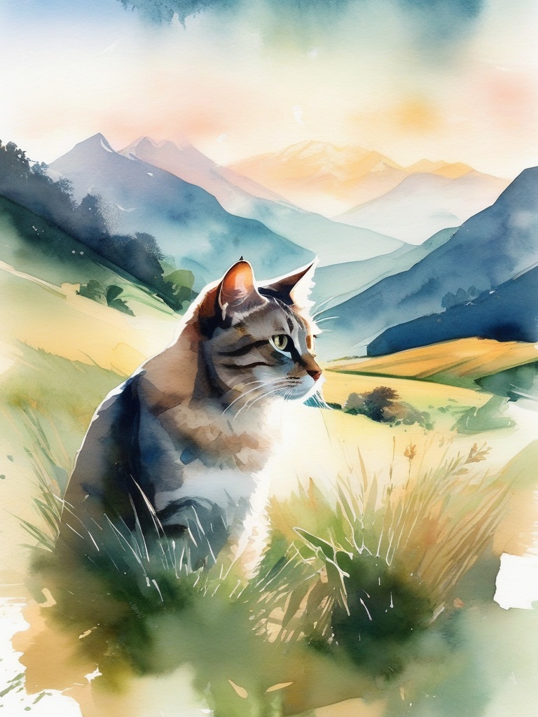 AI Artworks 002「猫と草原」