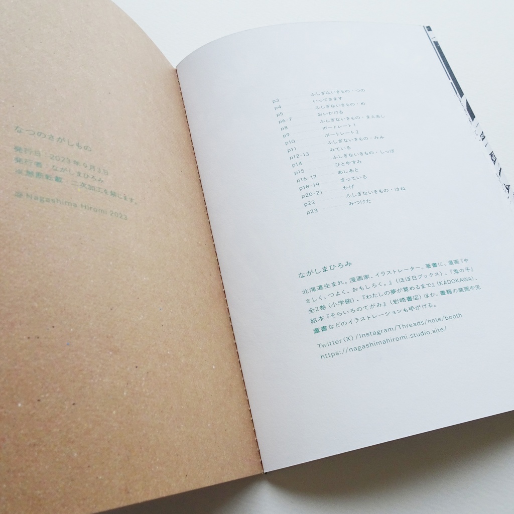 個展「なつのさがしもの」冊子