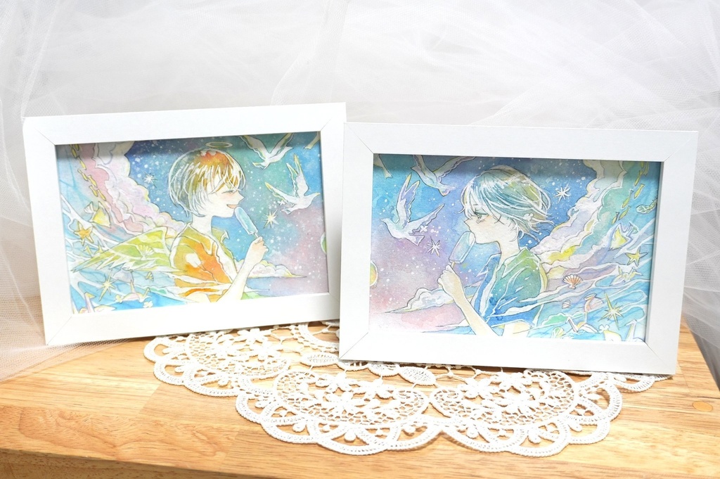 少年たちの額装原画