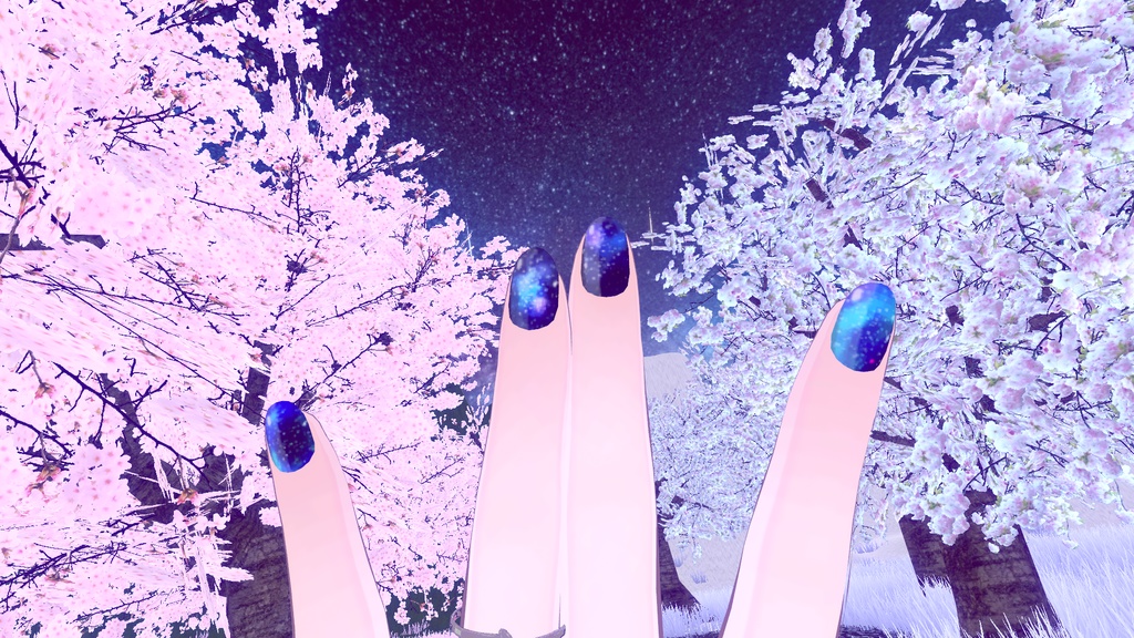 3Dアバター向けネイルテクスチャ ”夜空イメージ” ウルフェリア、ここあ、薄荷、ラスク(ミルク新)、レイニィ、フィリナ、レスキュナ、狐雪、ユメ、エミスティア、透羽、セフィラ、アッシュ、碼希、RONO(スヴァルトリリヤ)、ルシナ、ヨール、竜胆、舞夜、Pネイル、ユリスフィア想定