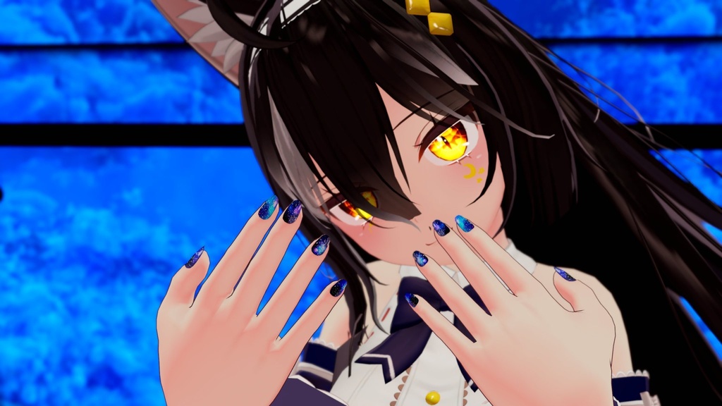 3Dアバター向けネイルテクスチャ ”夜空イメージ” ウルフェリア、ここあ、薄荷、ラスク(ミルク新)、レイニィ、フィリナ、レスキュナ、狐雪、ユメ、エミスティア、透羽、セフィラ、アッシュ、碼希、RONO(スヴァルトリリヤ)、ルシナ、ヨール、竜胆、舞夜、Pネイル、ユリスフィア想定